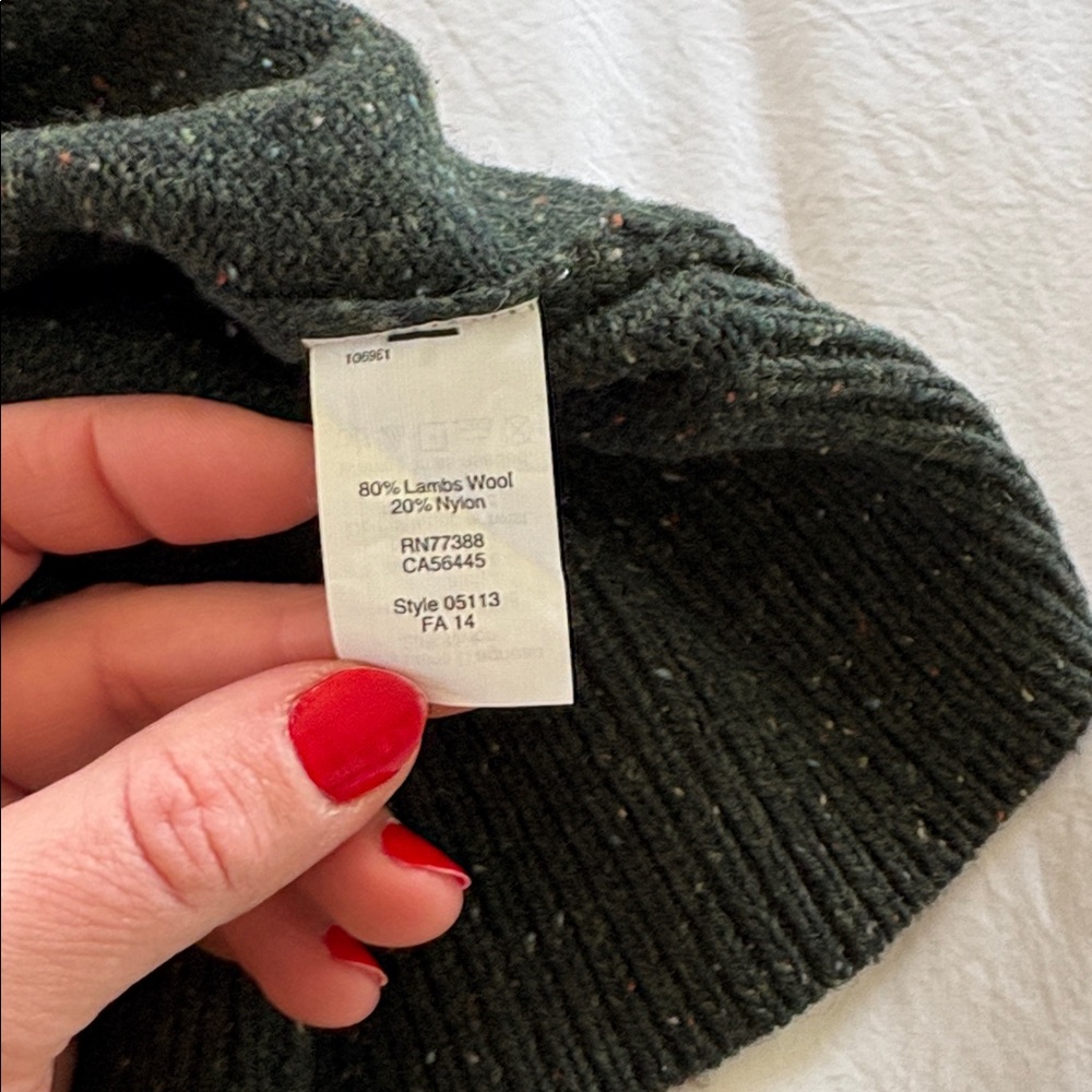 J. Crew Forest Green Crewneck Sweater with Leather Elbow Patches - Picture 5 of 10